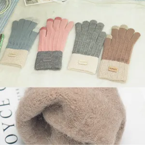 Guanti Touchscreen in Maglia Caldi Invernali Unisex in Velluto di Alpaca Ispessiti Resistenti al Freddo Coppia