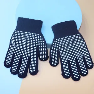 Children Anti-Slip Knit Gloves Kids Warm Winter Autumn Sports Tug-of-War Gloves Acrylic Solid Color Gloves