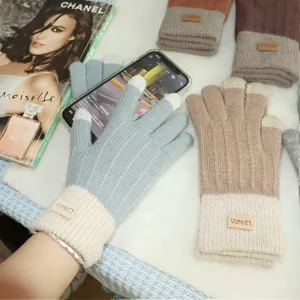 Guanti touch screen in maglia di cashmere alpaca inverno caldi esterni anti-gelo principale