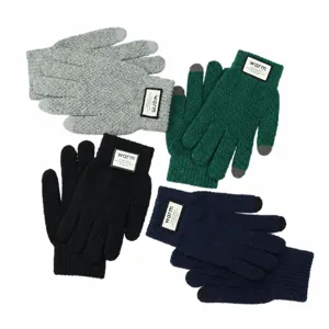 Winter warm touch screen knitted gloves for adults, thick windproof thermal gloves in multi colors.