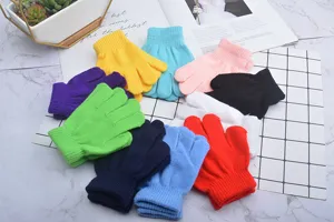 Kinder Winter Strick Handschuhe Fünffinger warm bunt niedlich Kleinkind Jungen Mädchen