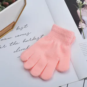 Kinder Gestrickte Fünffinger Handschuhe Winter Warm Kinder Einfarbig Magie Handschuhe Jungen Mädchen Outdoor Tägliche Kleidung