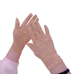 Summer thin lace gloves sun protection anti-ultraviolet elegant retro elastic mesh driving main