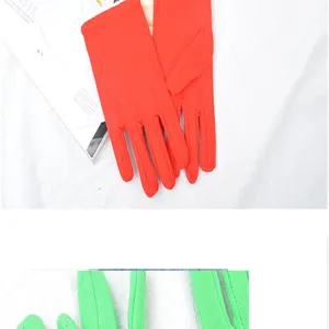 Kurze Kinder-Performance-Handschuhe, elastische einfarbige Handschuhe fuer Partys.