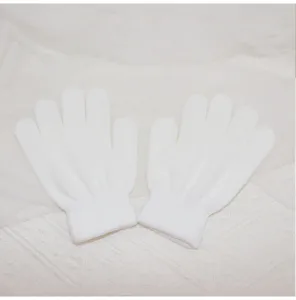 White children knit gloves detail closeup show soft texture for performance dance event