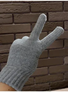 Winter warm knit touchscreen gloves in solid gray, ideal for outdoor cold protection.