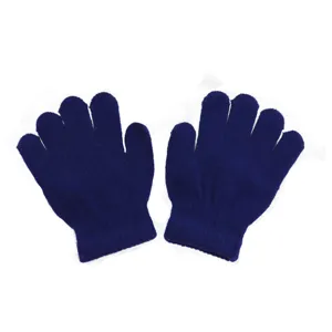 Kids blue knitted gloves winter warm five-finger gloves for children daily outdoor use