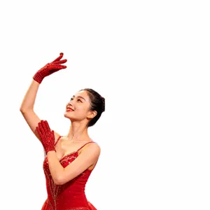 Vibrant red sequin gloves for adult stage dance performance party costume accessories.
