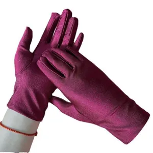 Elegant satin long gloves for women, stylish purple party opera evening dress gloves.