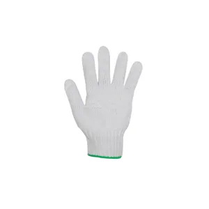 White knit work gloves durable nylon labor protection gloves for construction site heavy duty