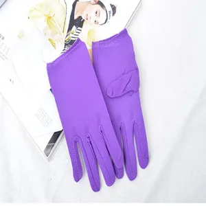 Kinder lila kurze Handschuhe dünner Stoff Performance Anzieh Handschuhe für Alltag 1Stk