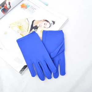 Blaue kinder performance handschuhe kurze stoffhandschuhe fuer party tanz und buehne