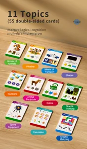 Kids educational cards set 55 double sided cards logical thinking learning toy for kids
