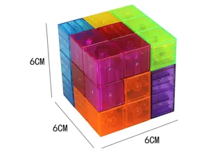 Mini cubo magnético Soma puzzle bloques de construcción transparentes juguete inteligencia