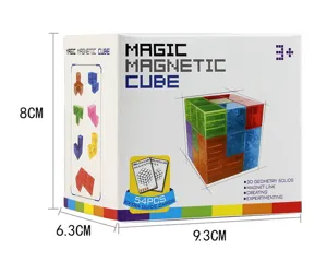 Cubo mágico magnético para niños bloques de construcción transparentes juguete educativo