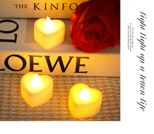 Romantic heart-shaped LED electronic candle lights, perfect romantic atmosphere night light for bedroom.