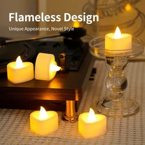 Creative LED electronic heart candle light romantic mood lamp bedside desktop ornament