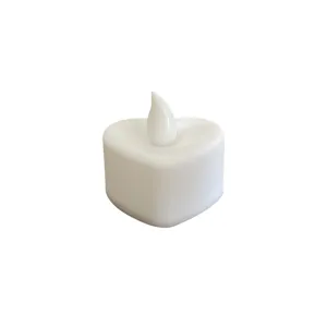 White heart shaped LED electronic candle light romantic atmosphere night light for bedroom.