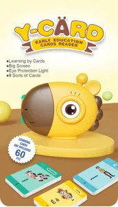 Giraffe Russian card reader for kids early education learning toys with interactive cards.