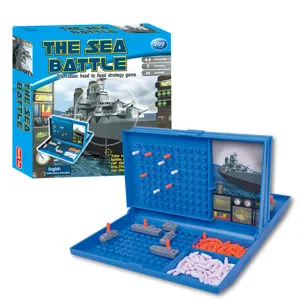 Jeu de Société Bataille Navale pour Enfants Stratégie Pensée Logique Jouet de Table Interactif Ensemble de Jeu de Combat en Plastique Portable