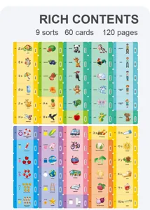 Detailed view of Russian learning flashcards, 60 cards and 120 pages for early education toys.
