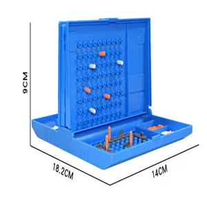 Mini jeu de plateau de stratégie de bataille navale, jouet de table pliable à deux joueurs.