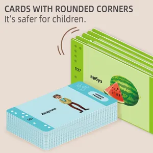 Kids Russian learning flash cards early education educational toys vocabulary cards safe round corners