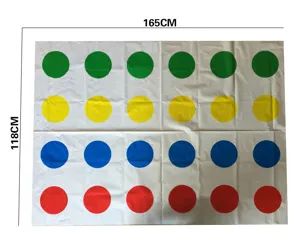 Classic body twister game mat with colorful dots for party fun, size 165x118cm indoor toy.