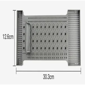Piece de rechange pour jeu de societe de code, base en plastique gris avec trous.