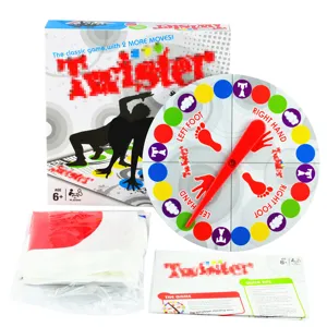 Twister body balancing game set for family party fun, indoor interactive floor board game for kids.