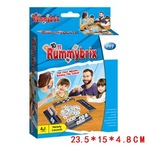 Mini juego de mesa de fichas Rummy puzzle interactivo familiar juguete de escritorio.