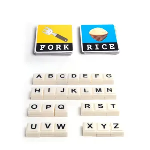Educational English alphabet flashcards and letter blocks set for kids early learning toys