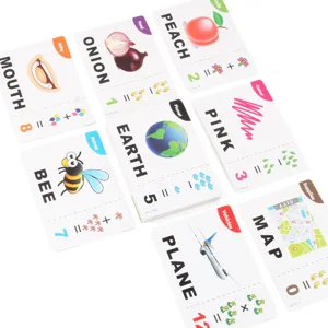 Educational English flash cards early learning alphabet number matching kids toy set main view.