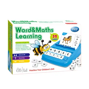 Kids word and maths learning toy educational spelling game matching letter number board game