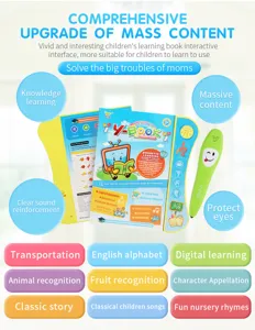 Children electronic reading book and learning pen set for English early education and smart learning.