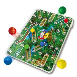 Gioco da tavolo serpenti e scale 3D labirinto giungla interattivo bambini con sfere colorate.