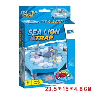Kids sea lion trap ice breaking desktop puzzle game interactive board game toy box 23.5cm
