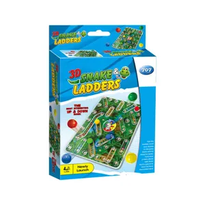 Gioco da tavolo 3D Serpenti e Scale versione mini giocattolo educativo interattivo per bambini