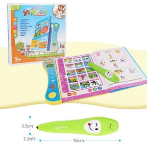 Kids smart electronic reading book and pen set, early education audio learning toy detail.