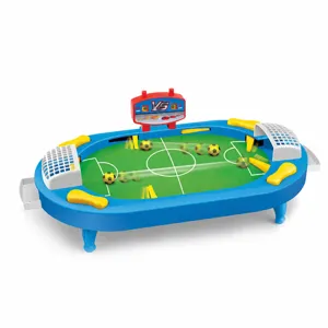 Children desktop football game toy interactive table top soccer set with electronic scorer
