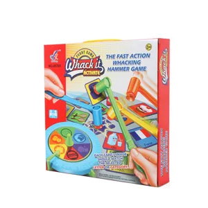 Gioco di martello d'azione rapida per bambini con trottola a ventosa e carte educative divertenti.