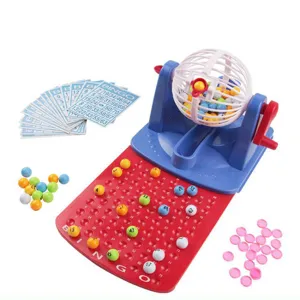 Set gioco bingo per bambini con gabbia lotto numeri carte fiches per divertimento familiare interattivo