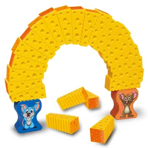 Set di giocattoli di equilibrio di formaggio impilabile per bambini con base di topo.