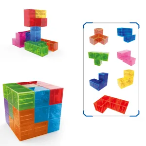 Cubo Soma magnético para niños juguete de construcción transparente puzzle educativo