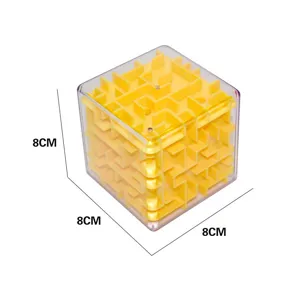 3D doolhof kubus puzzel transparant plastic educatief hersenkraker spel 8cm kinderen