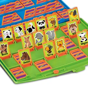 Détail de jeu de devinettes d'animaux pour enfants, mini jeu de table avec cartes à bascule.