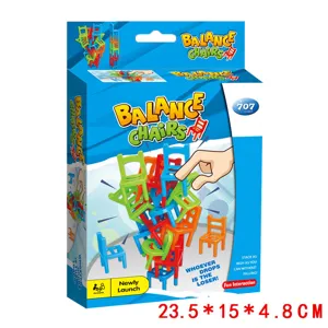 Jeu d'empilement de chaises d'équilibre puzzle interactif de bureau pour enfants et famille.