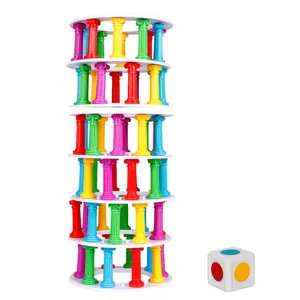 Niños Escritorio Equilibrio Bloques Apilamiento Juego Torre Colapso Juguete Educativo Padre Niño Interactivo Juego de Mesa