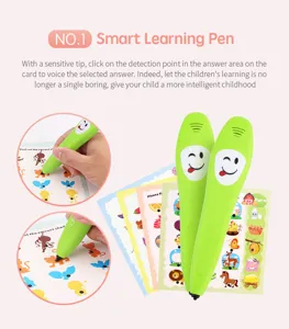 Stylo lecteur intelligent pour enfants avec cartes éducatives pour l'apprentissage précoce.