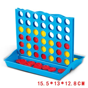 Vista detallada del juego de mesa 4 en raya, juguete de plastico para ninos divertidos.